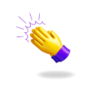 Mini clapping hands icon